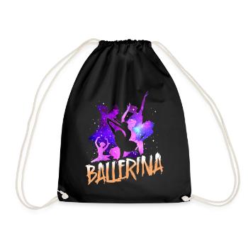 Ballet Dancer Dance Girl Ballerina - Drawstring Bag - black - Front