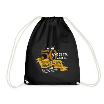 50. Wedding Anniversary Husband Wife Marriage Relationship - Drawstring Bag - black - Front