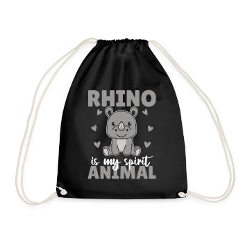 Le rhinocéros est mon animal spirituel - doux rhinocéros - Sac de sport léger - noir - Devant