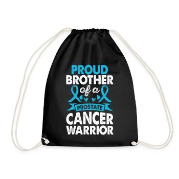 Brother of Prostate Cancer Warrior Consciousness - Drawstring Bag - black - Front