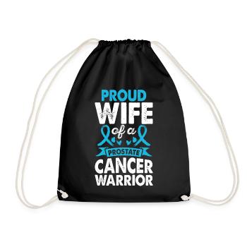 Wife of Prostate Cancer Warrior Consciousness - Drawstring Bag - black - Front