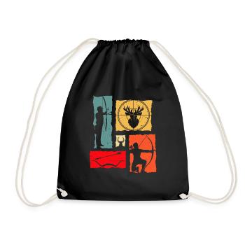 Archer Retro Archery - Turnbeutel - Schwarz - Vorne
