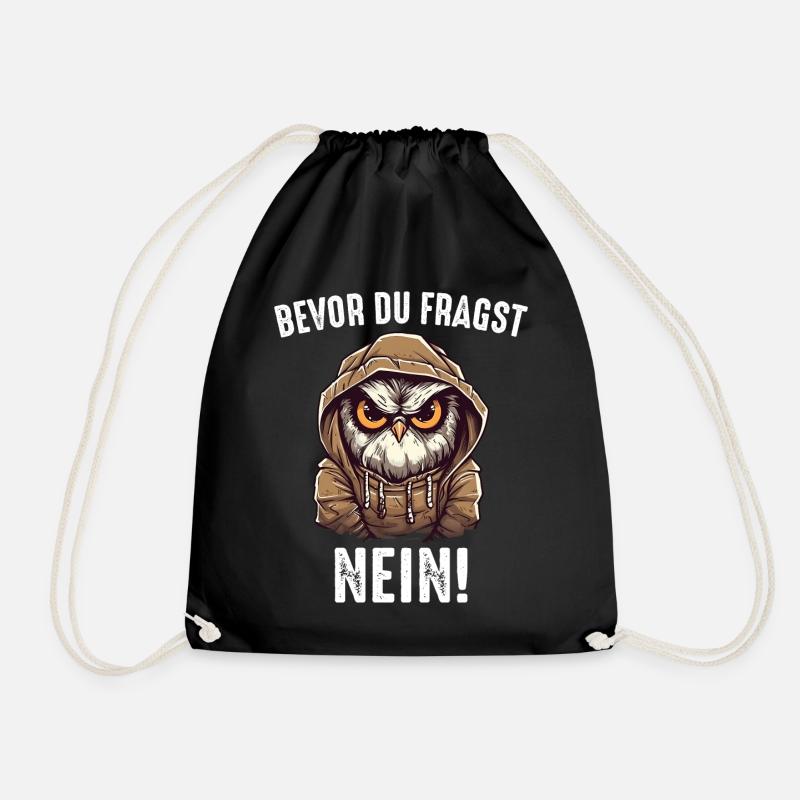 Nachteule Eule Eulen Vogel - Turnbeutel - Schwarz