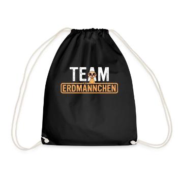Erdmännchen Scharrtier Tier - Turnbeutel - Schwarz - Vorne