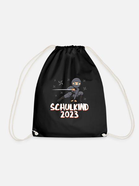 Schulkind 2023 Ninja - Turnbeutel - Schwarz