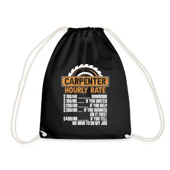 Charpentier Tarif horaire Charpentier Technicien en bois - Sac de sport léger - noir - Devant