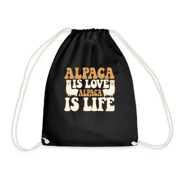 Alpaca Is Love Pako Huacaya Lama Alpaca Breeder - Drawstring Bag - black - Front