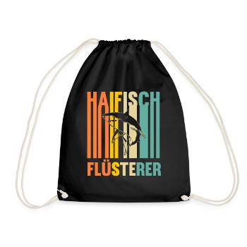 Fische Haifisch - Turnbeutel - Schwarz - Vorne