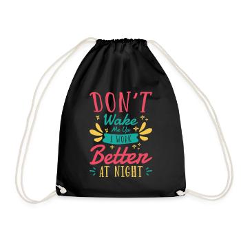 Night Shift Worker Graveyard Duty - Drawstring Bag - black - Front