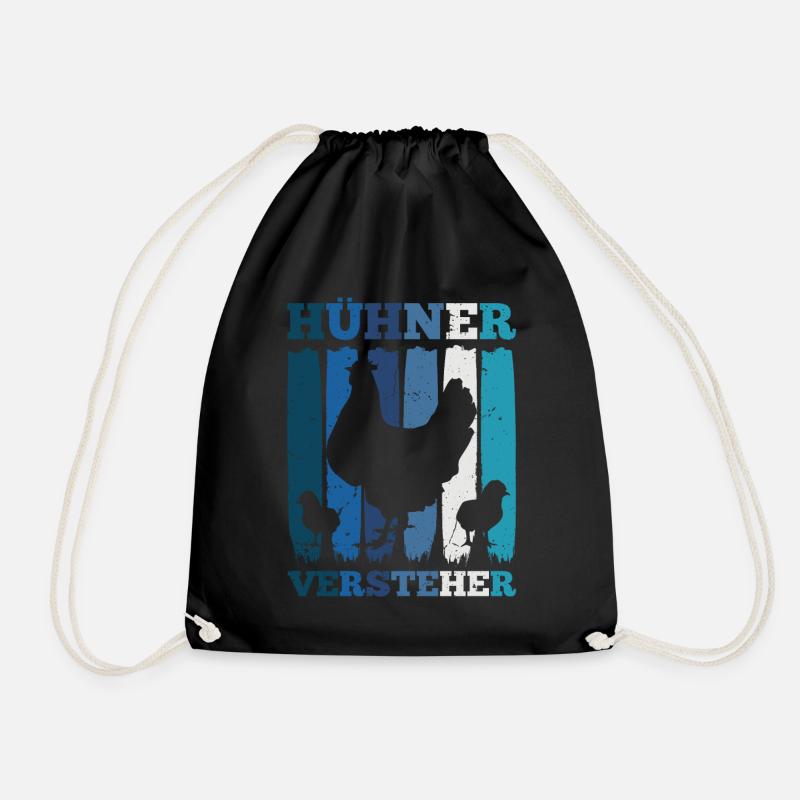 Hühner Huhn Bauer Landwirt Hühnerhalter Geschenk - Turnbeutel - Schwarz