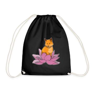 Fuchs Lotusblume - Turnbeutel - Schwarz - Vorne