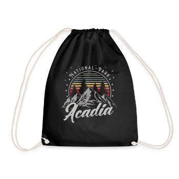 Retro Acadia National Park US Vintage Acadia - Drawstring Bag - black - Front