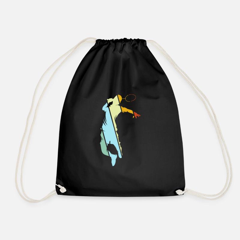 Badminton Retro - Turnbeutel - Schwarz