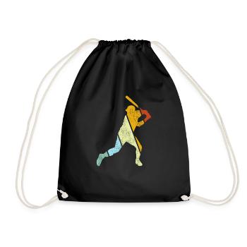 Baseball Retro - Turnbeutel - Schwarz - Vorne