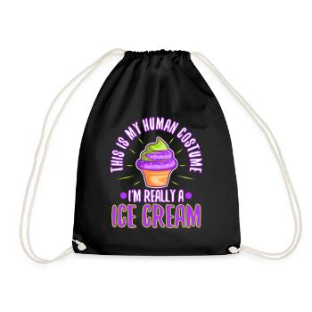This is my human costume i'm really a ice cream - Turnbeutel - Schwarz - Vorne