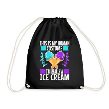 This is my human costume i'm really a ice cream - Turnbeutel - Schwarz - Vorne
