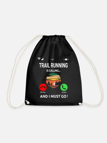 Trailrunning Crosslauf Traillauf Trailrunner Idee - Turnbeutel - Schwarz
