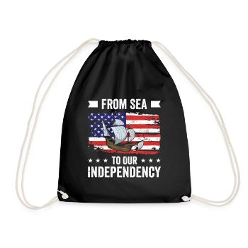 USA Independence Military Heroes Soldier Freedom - Drawstring Bag - black - Front