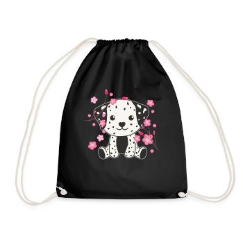 Dalmatian cute animals for children kawaii - Drawstring Bag - black - Front