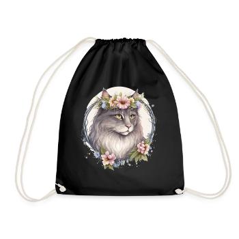 Mignon Norwegian Forest Cat Fleur Crown Cats Pet Ki - Sac de sport léger - noir - Devant