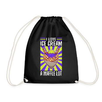 J’aime la crème glacée beaucoup gaufre - Sac de sport léger - noir - Devant