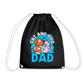 Cat and Dog Daddy Cats Lovers Dogs - Drawstring Bag - black - Front