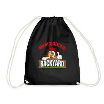 Backyard Chicken Breeder Funny Chicken Lover - Drawstring Bag - black - Front