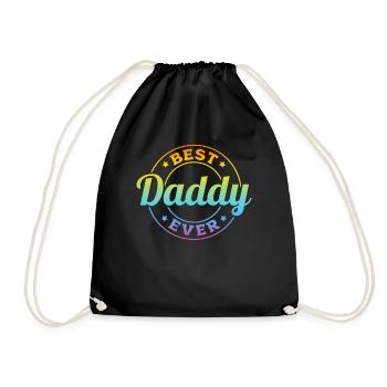 Daddy Father's Day - Best Daddy Ever - Drawstring Bag - black - Front
