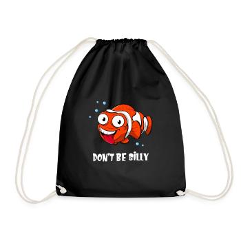 Lustiger Clownfisch Aquarium Cartoon Fisch Kinder - Turnbeutel - Schwarz - Vorne