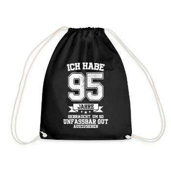 95. Geburtstag Geschenk Habe 95 Jahre Gebraucht - Turnbeutel - Schwarz - Vorne