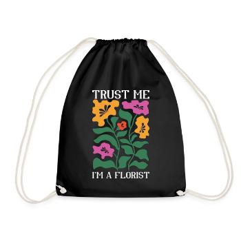 Florist Trust Me I'm A Florist Gardener Botanical - Turnbeutel - Schwarz - Vorne