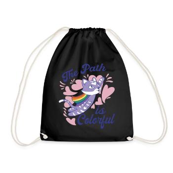 The Path Is Colorful Cute LGBTQ Pride Rainbow - Turnbeutel - Schwarz - Vorne