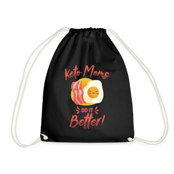Keto Mom Nutritionist Ketogenic Food - Drawstring Bag - black - Front