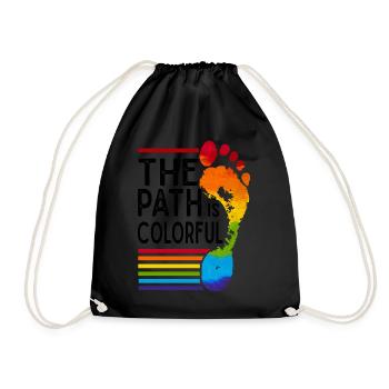The Path Is Colorful Cute LGBTQ Pride Rainbow - Turnbeutel - Schwarz - Vorne