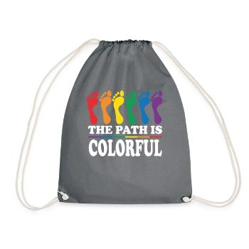 The Path Is Colorful Cute LGBTQ Pride Rainbow - Turnbeutel - Grau - Vorne
