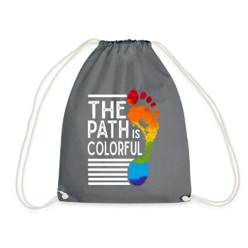 The Path Is Colorful Cute LGBTQ Pride Rainbow - Turnbeutel - Grau - Vorne