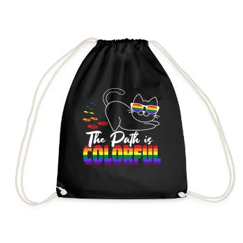 The Path Is Colorful Cute LGBTQ Pride Rainbow - Turnbeutel - Schwarz - Vorne
