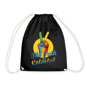 The Path Is Colorful Cute LGBTQ Pride Rainbow - Turnbeutel - Schwarz - Vorne
