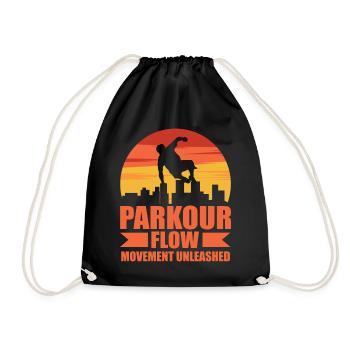 Parkour, Freerunning, Street Workout, Acrobatic - Turnbeutel - Schwarz - Vorne