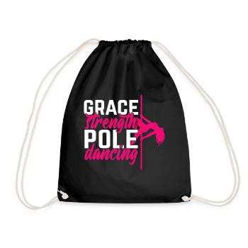 Pole Dance Tänzerin, Stangentanz, Pole Dancing - Turnbeutel - Schwarz - Vorne