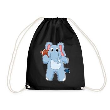Elephant American Football Sport - Drawstring Bag - black - Front