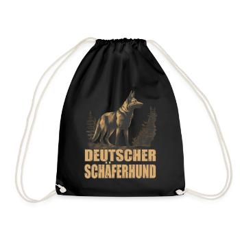 Deutscher Schäferhund Hund Hunderasse - Turnbeutel - Schwarz - Vorne