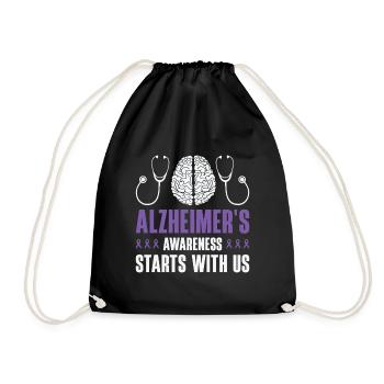 Alzheimer's Awareness Brain Doctors Health - Drawstring Bag - black - Front