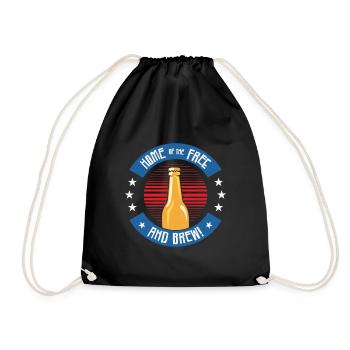 USA Independence Beer Drinking Freedom - Drawstring Bag - black - Front