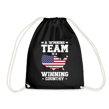 USA Independence American Flag Freedom Sports - Drawstring Bag - black - Front