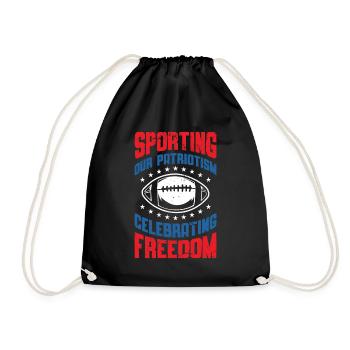 USA Independence American Flag Freedom Sports - Drawstring Bag - black - Front