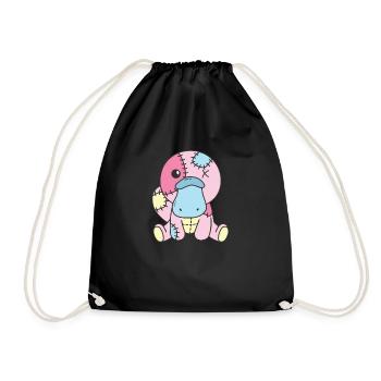Kawaii Platypus Sloth Pastel Gothic - Drawstring Bag - black - Front