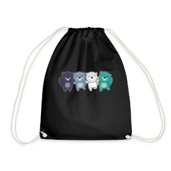 oriented aroace Flag Pride LGBTQ cute beaver - Drawstring Bag - black - Front