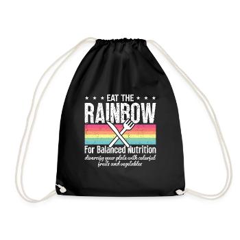 Dietitian Eat The Rainbow For Balanced Vegetarian - Turnbeutel - Schwarz - Vorne