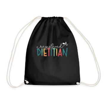 Registered Dietitian Loves Nutritionist Dietitians - Drawstring Bag - black - Front